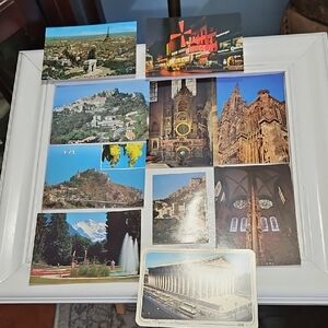 10 Vintage European Postcards | Paris, Monaco, Eze, Strasbourg | Near Mint